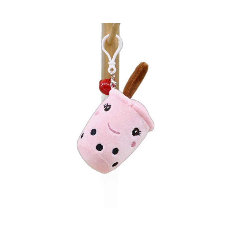 Plush Endearing Milk Tea Cup Keychain Doll Ideal For Bags And Holders Key