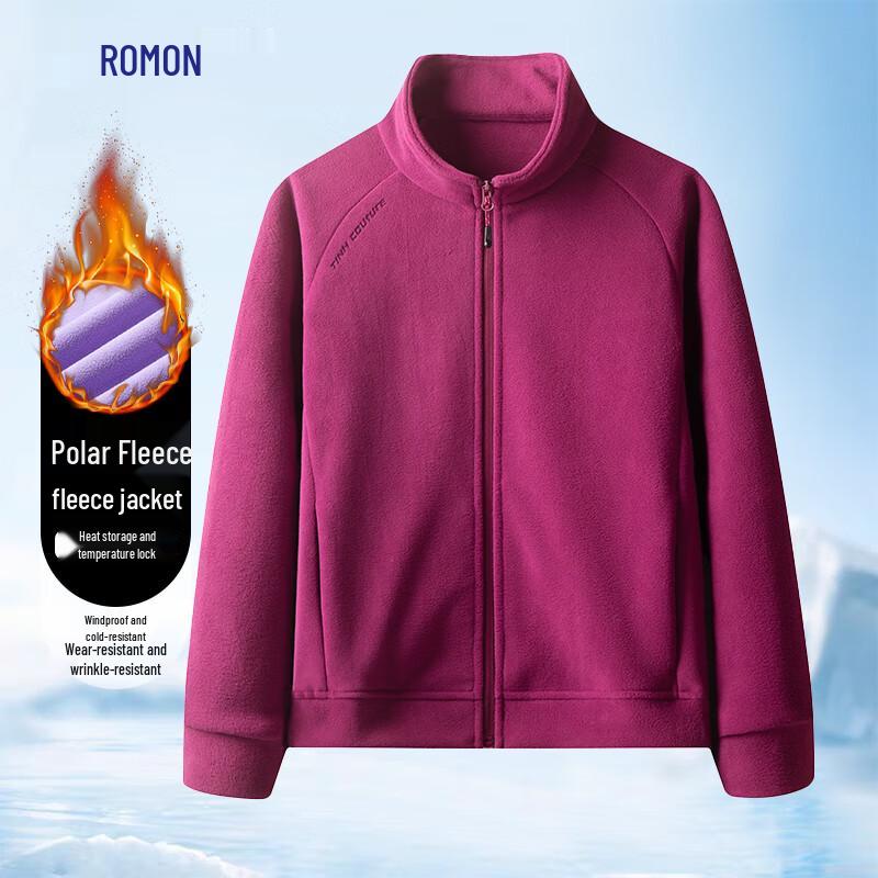 

Romon Women s Warm Fleece Stand-Collar Jacket 5XL