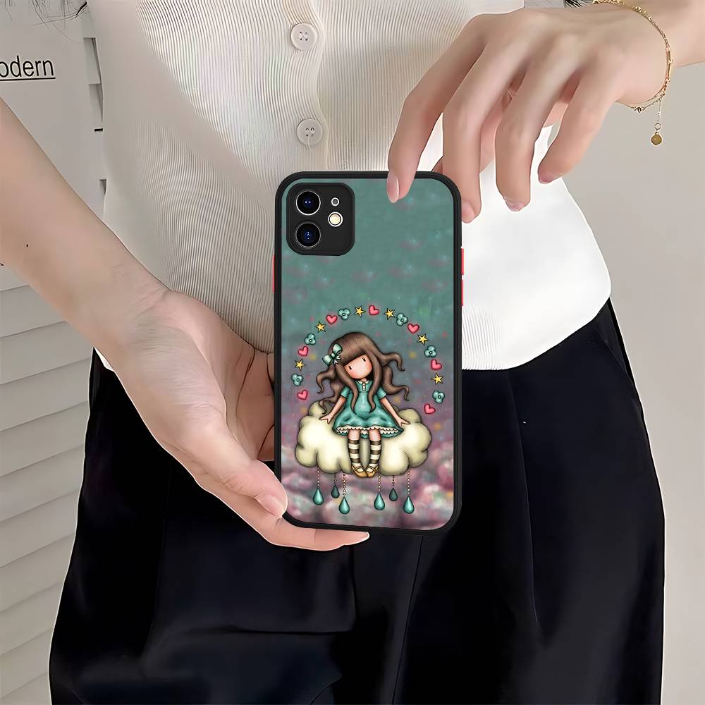 

Japan Santoro G-Gorjuss For IPhone 15 16 Pro Max 11 12 13 14 XS XR X Plus 16E Matte Translucent Phone Cover iphone 15pro max