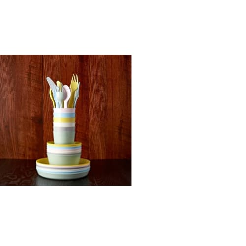 IKEA KALAS 18-piece cutlery set for children (pastel tones)