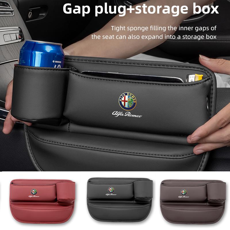 Car Seat Crack Filling Storage Box Auto Water Cup Phone Holder For Alfa Romeo 156 159 147 4C 8C 166 Giulia Giulietta Mito