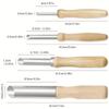 4 Pcs Solid Wood Stainless Steel Clay Hole Puncher Pottery Drilling Tool Wood Handle Ceramic Hole Maker for DIY Soft Clay Craft