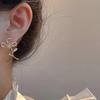 2026 new light luxury synthetic zircon flower earrings female Mori sense Internet celebrity earrings fashion exquisite commuter ear jewelry