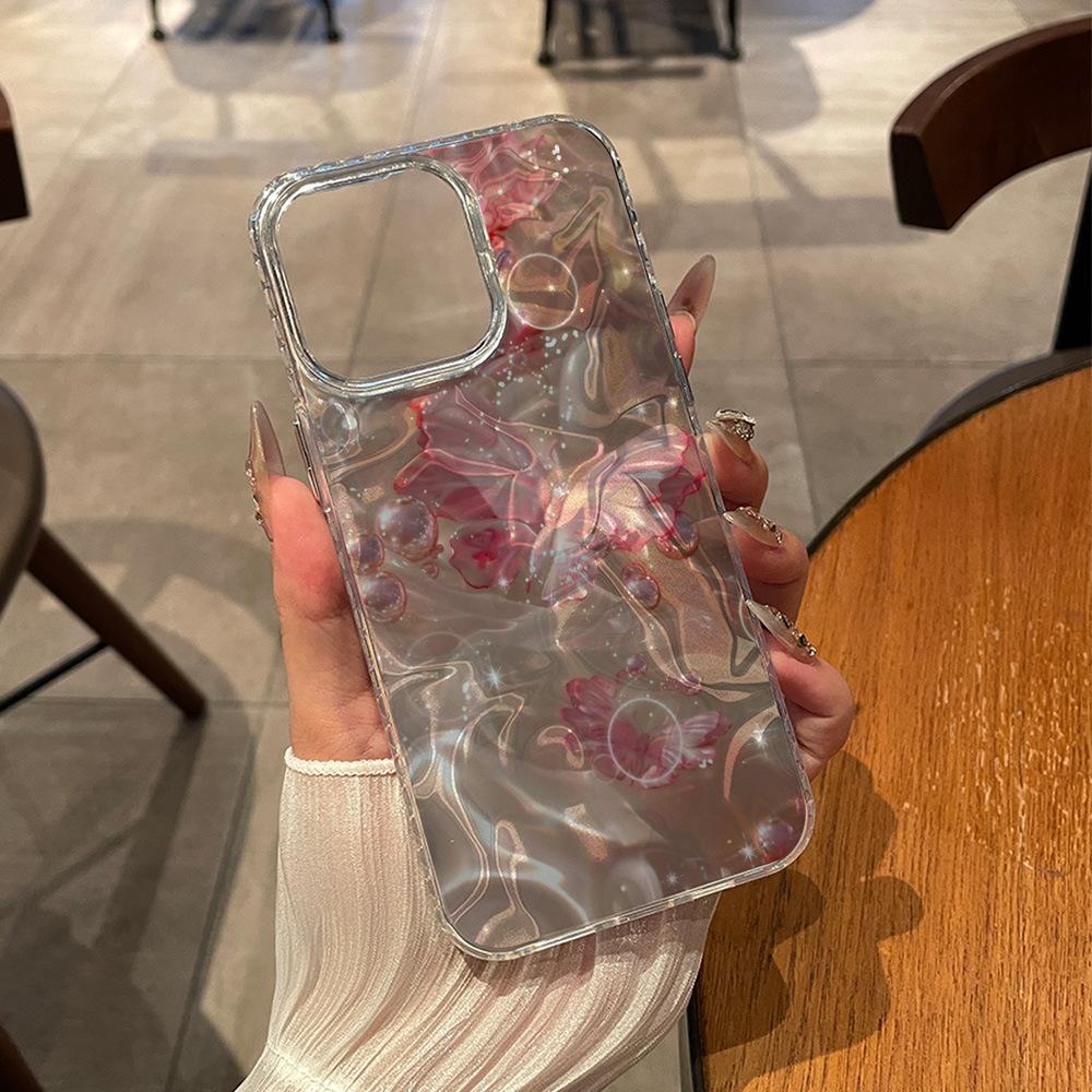 Light luxury water ripple mobile phone case is suitable for iPhone16/17 full series Apple 13 Pro water ripple protective case 11