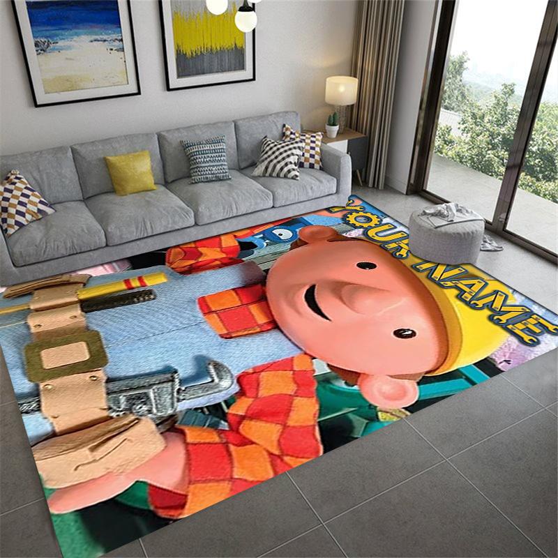 Custom Name Bob the Builder Carpet Rug for Living Room Bedroom Home Sofa Decoration,Kids play Non-slip Floor Mat