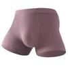 Men's Seamless Mid-Rise Cotton Boxer Briefs - Breathable, Solid Colors, Plus Size