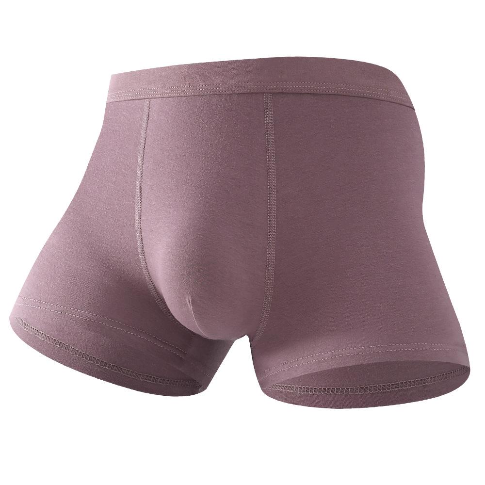 Men's Seamless Mid-Rise Cotton Boxer Briefs - Breathable, Solid Colors, Plus Size