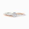 Simple Two-Color Tail Ring, Thin Ring Slightly Inlaid Geometric Ring, Swing Arm Design Fashionable Korean Style Ring