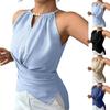 Modieuze Dames Top met Hoge Hals, Mouwloos, Taille Accentuerend, Kort