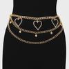 European & American Fashion Trend: Versatile Women's Diamond-Studded Peach Heart Waist Chain Accessories