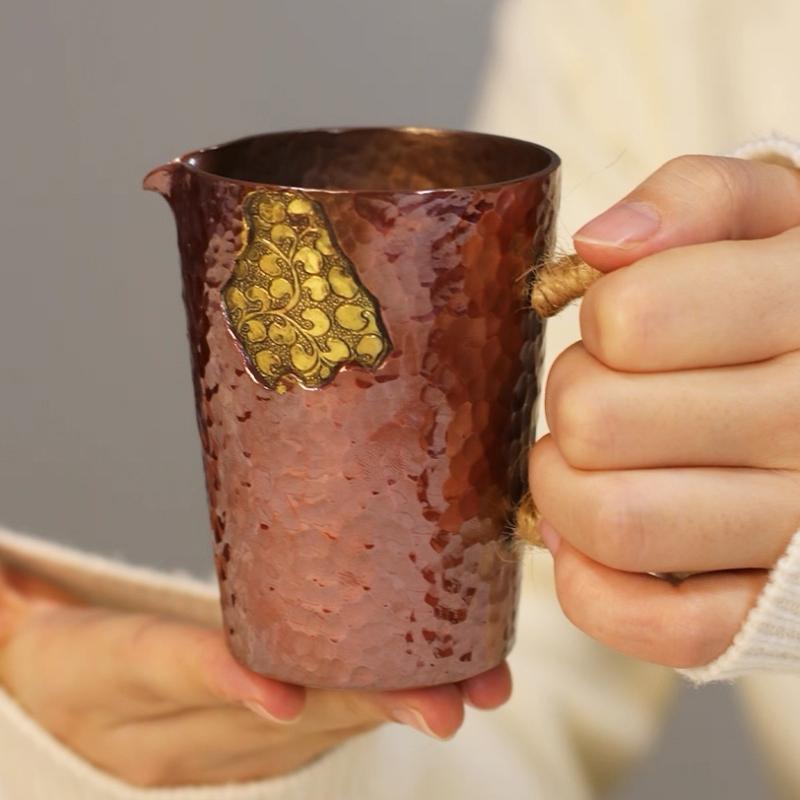 Handcrafted Vintage Copper Coffee Mug,200 ml Unique Art Texture Breakfast Cup,Friends and Colleagues' Gifts Tea Cup Tableware