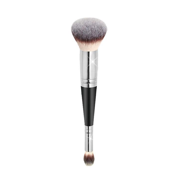 Dual-Ended Foundation and Concealer Brush - Multi-use Blush, Contour, and Nose Shadow Makeup Tool