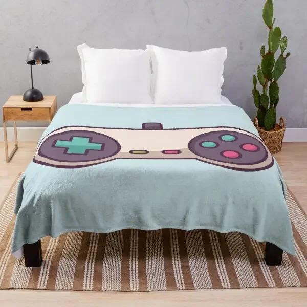 Gamer Fleece Throw Blanket For Bed Sofa Couch,Game Gamepad Flannel Fuzzy Blanket, Modern Game Controller Bed Blanket Room Decor
