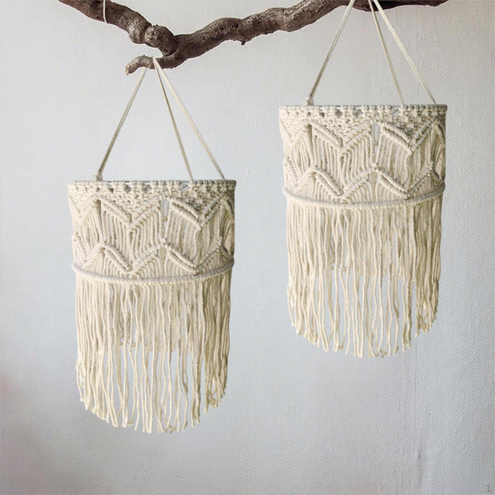 

Lamp Shade Accessories Bohemian Fashion Ornament Decoration White Cover for Kitchen Bedroom Length 40 cm