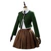 Danganronpa Chihiro Fujisaki Cosplay Kostým JK Uniforma Oblek Dlouhý Rukáv Hnědá Skládaná Sukně Set Dámský Halloweenský Kostým Outfit