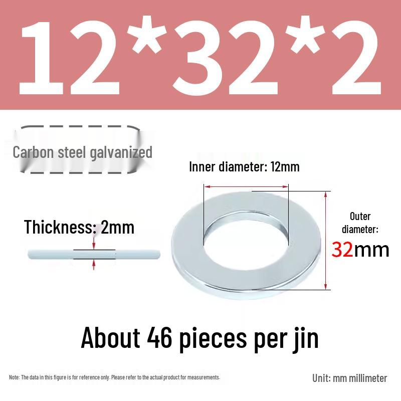Oversized Thickened Galvanized Iron Flat Washer M2M3456810-M6