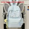 Nylon Girl Backpack With Star Print And Moon Pendant For Casual Travel