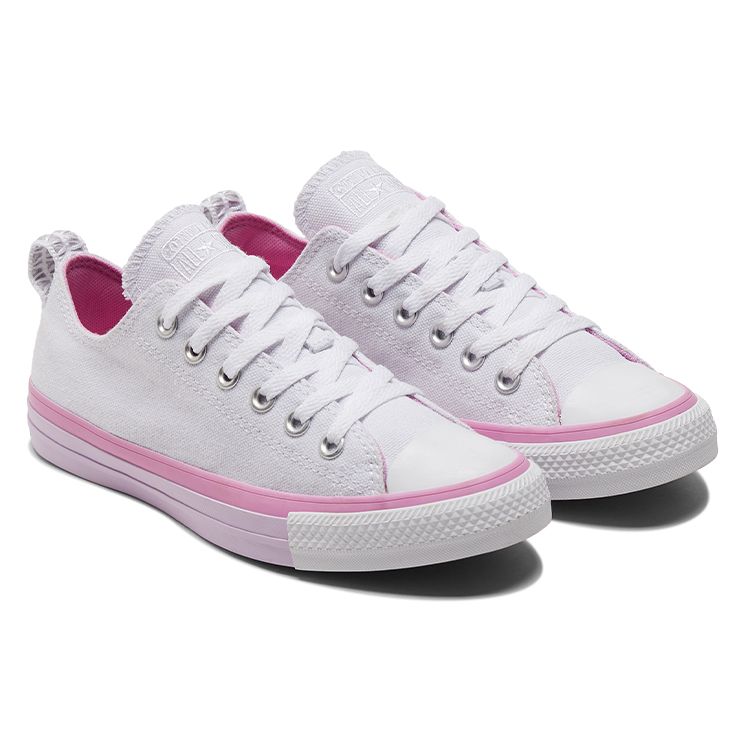 Converse Chuck Taylor All Star Casual Versatile Low Top Canvas Shoes Women Sneakers White Pink Purple A00544C