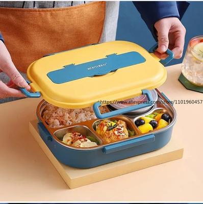 Boîte à lunch portable pour enfants avec compartiment Contenant en acier inoxydable 18/8 pour enfants École Pique-nique Bento Boîte alimentaire Lunchbox