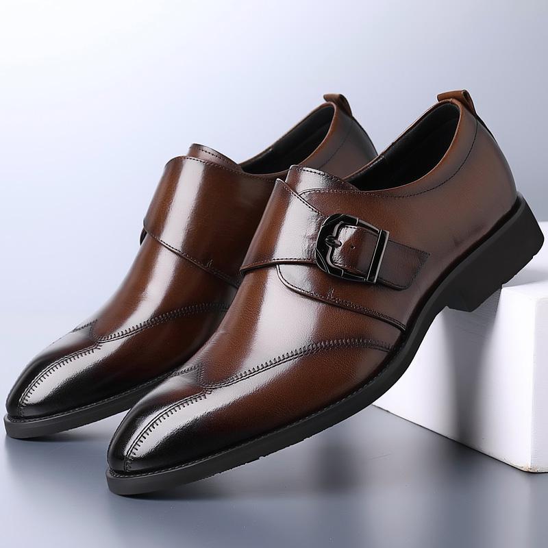 British Luxury Casual Men Business Leather Shoes Outdoor Fashion Brand Antiskid Formal Loafers Italian Male Wedding Flats Shoes