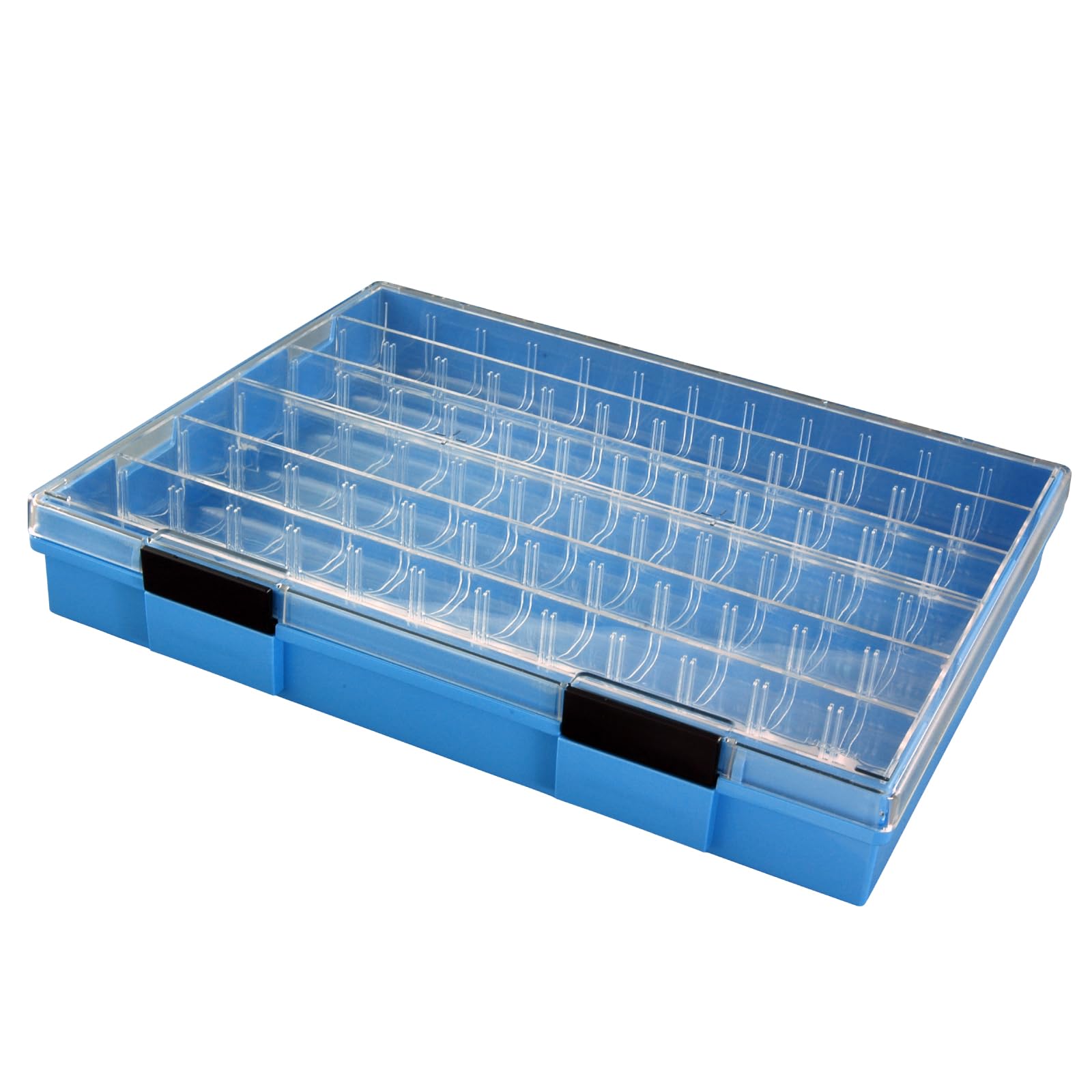 HOZAN Parts Case with opening maximum 72 curved inner 90/180-degree 2-stage lid, compartments, box, B-50-FF синий