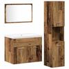 Bathroom Furniture Set with Cabinet with Door 4 Pcs Brown Wood Based Material