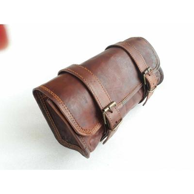 Bolsa Lateral para Motocicleta Uma Bolsa Couro Marrom Nova Bolsa Redonda Alforges