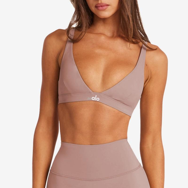 Womens Sports Bra Top With Built-in Pads Yoga Pilates Workout Gym Fitness Training Seamless Supportive Crop