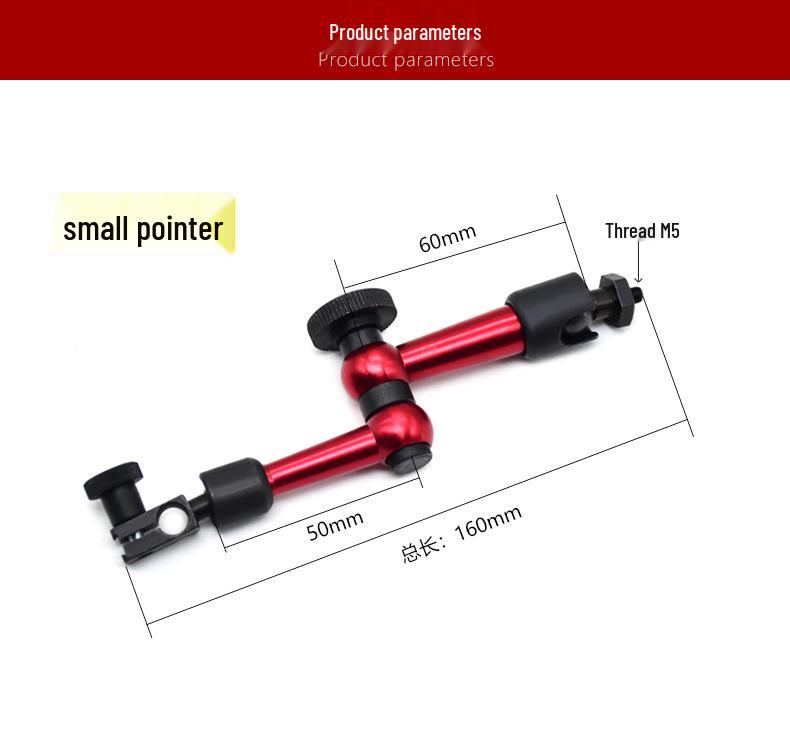 Magnetic Table Base Dial Indicator with Universal Bracket and Fine Adjustment Rod