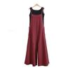 Tuta da donna con spalline Estate Monocolore Pantaloni a gamba larga Salopette Overall casual larga senza maniche Cotone Lino Tute Taglie forti