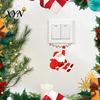 Decorative Light Switch Decals Santa Claus On Swing Sticker, PVC Wall Decal, Socket Panel Stickers Removable Self-adhesive Cover for Bedrooms