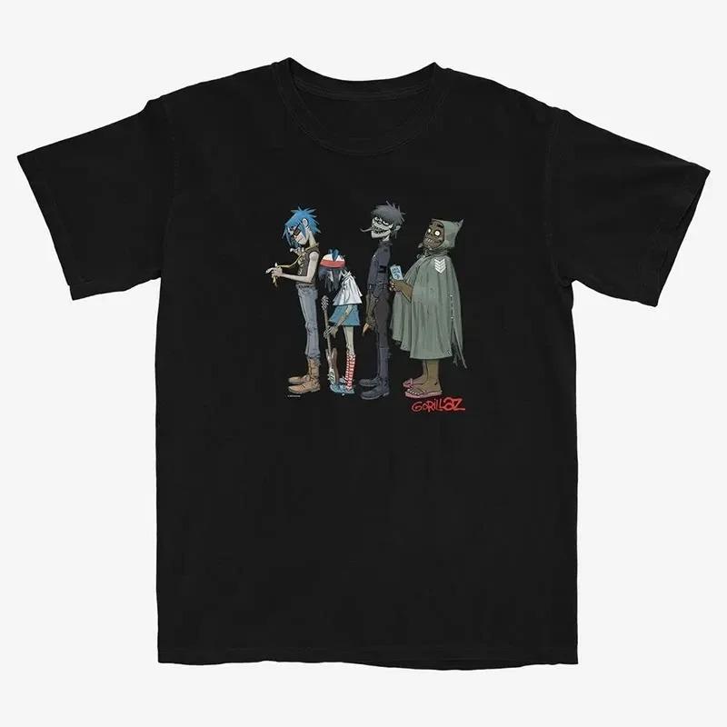Gorillaz British Virtual Band Casual TShirt Unisex Luxury Streetwear Band Top Women And Unisex Tshirts