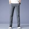 Summer popular casual ice silk nylon trousers men's summer thin slim straight casual trousers men's trendy all-match