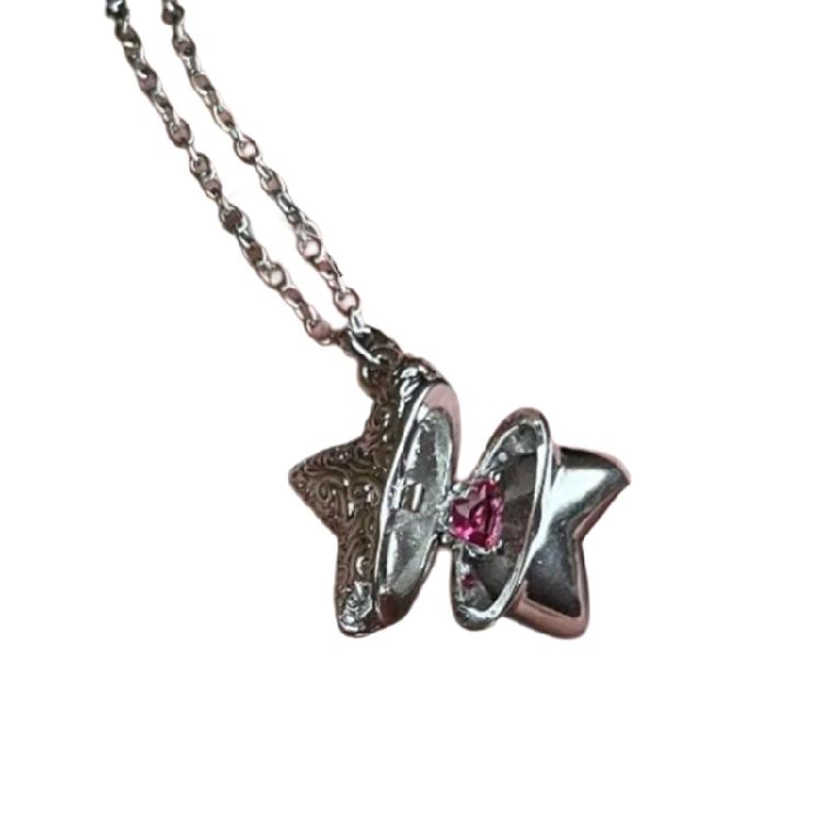 Versatile Star Butterfly Openable Pendant Necklace Exquisite Clavicle Chain Ideal Jewelry Neckwear For Gift Giving