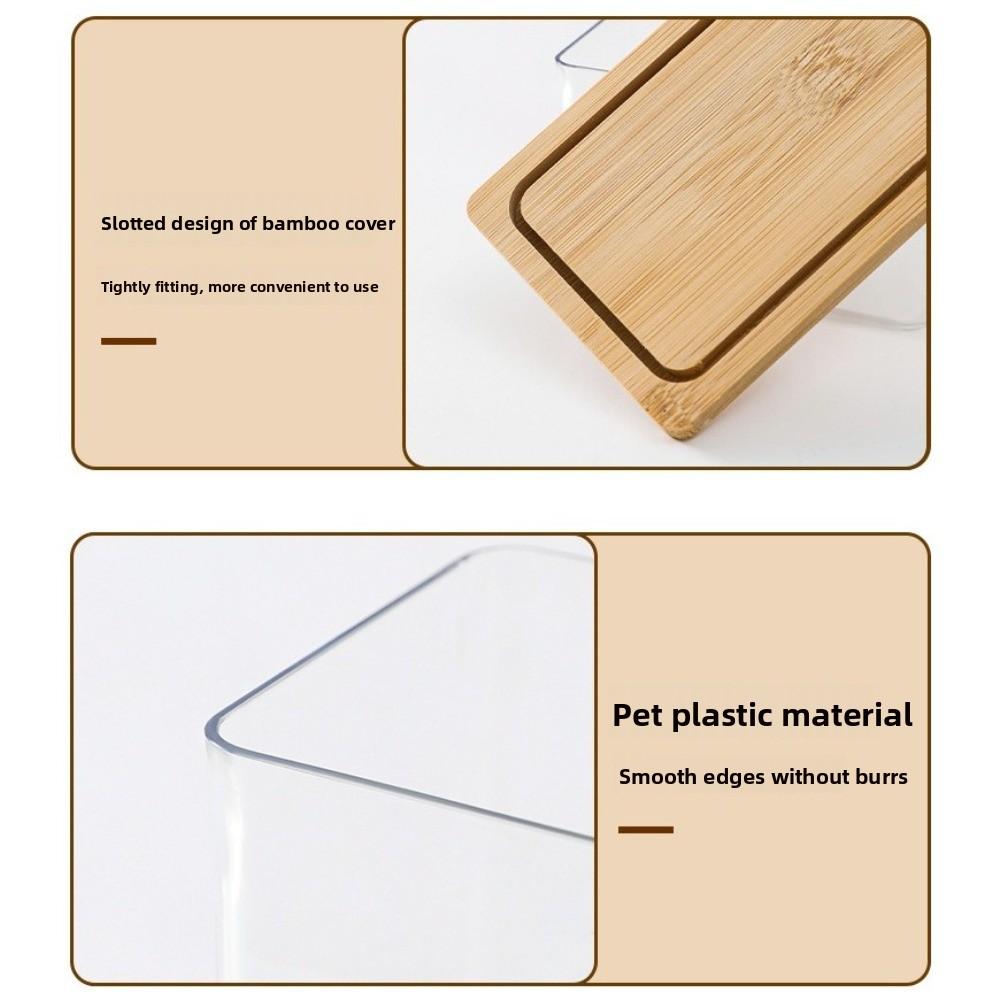 New Bamboo Butter Dish Nordic Design with Clear Lid Butter Storage Box Air-Tight Multi-size Cake Organizer Tray Food Storage