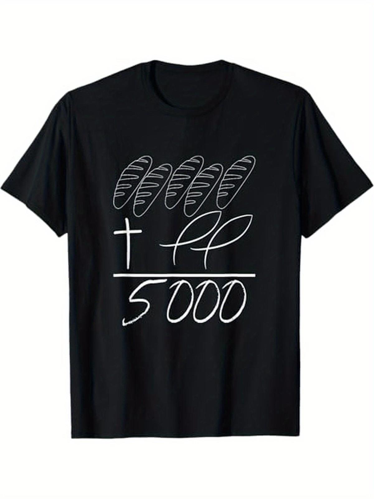 5000 Chosen Against The Current 100% Cotton T-Shirt - 2 Fishes 5 Breads Des S разноцветный