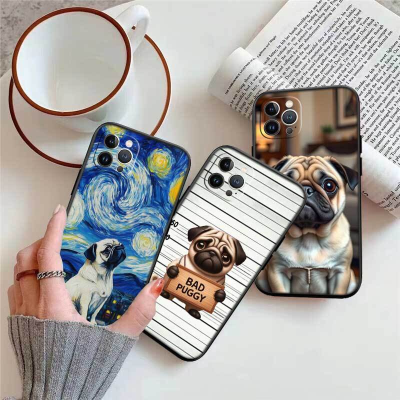 Cute Pug Dog Case for Samsung M55 M35 M15 A02 A05S A05 A06 A15 A12 A13 A10 A16 A20 A22 A24 A25 A30 A31 A32 A33 A35 A42 A50