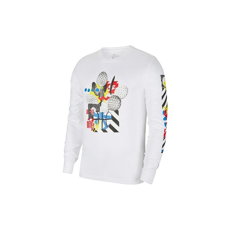 Nike Sportswear Printing Casual Round Neck Long Sleeves White Men s CV5043-100 XL