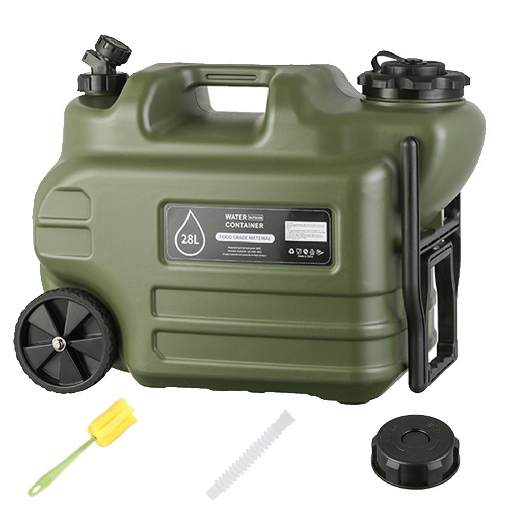 28L Trolley Camping Tank Camping Water Container with Spigot Portable Car Water Storage Box Outdoor Emergency Water Tank Gifts