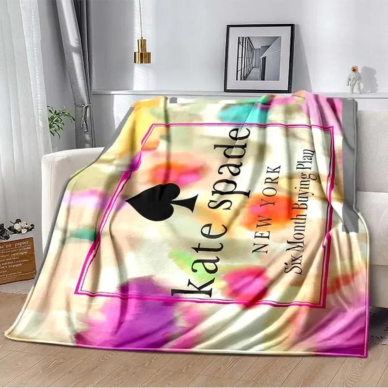 Fashion Brand Logo Ke-Kate-Spade-e Plush Blanket Home Sofa Bed Decoration Portable Picnic Gift Warm Blanket