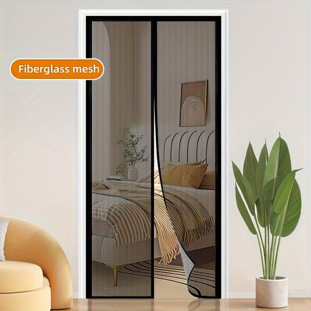 80 x 210cm Magnetic Screen Door Curtain Mesh Insect Barrier No Drilling Privacy Divider for Kitchen/Bedroom