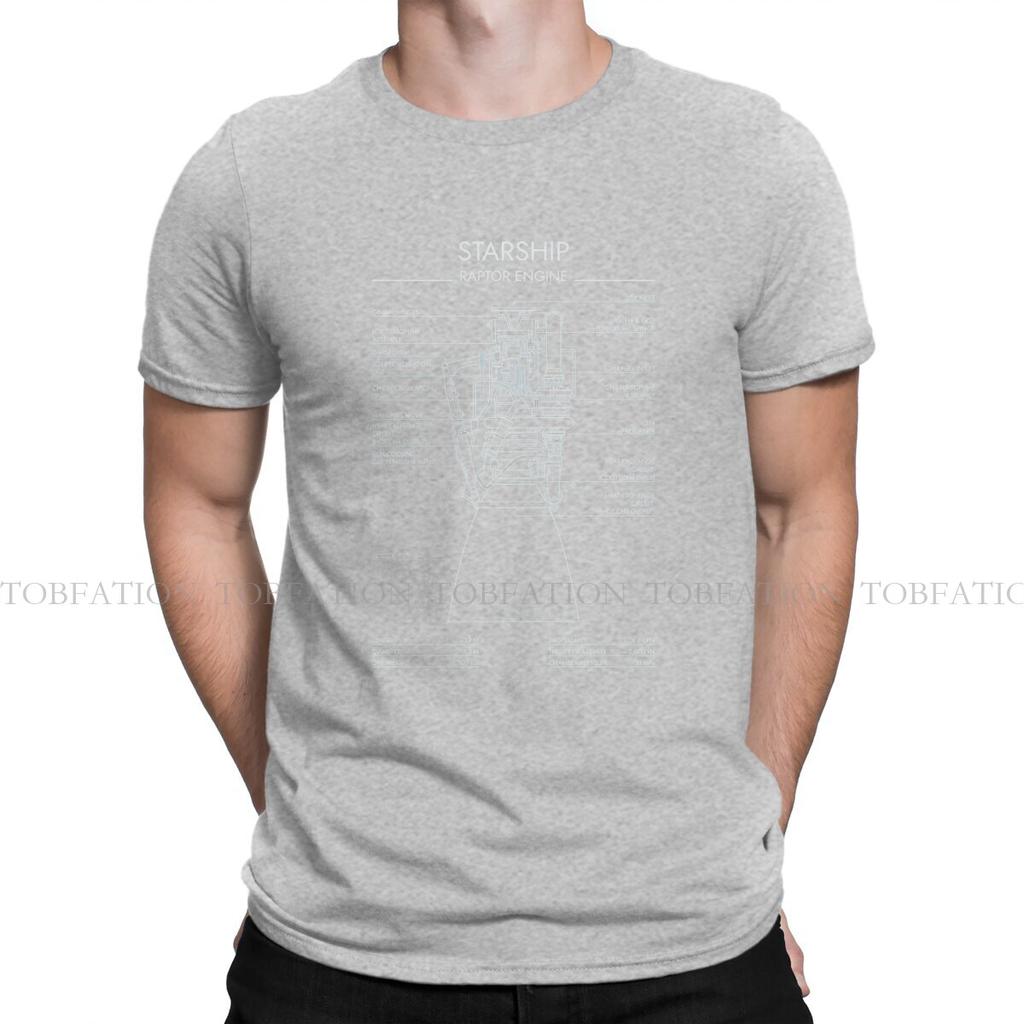 Spacex Raptor Engine Starship System T Shirt Harajuku Graphic Tshirt Oversized Crewneck Short Sleeve