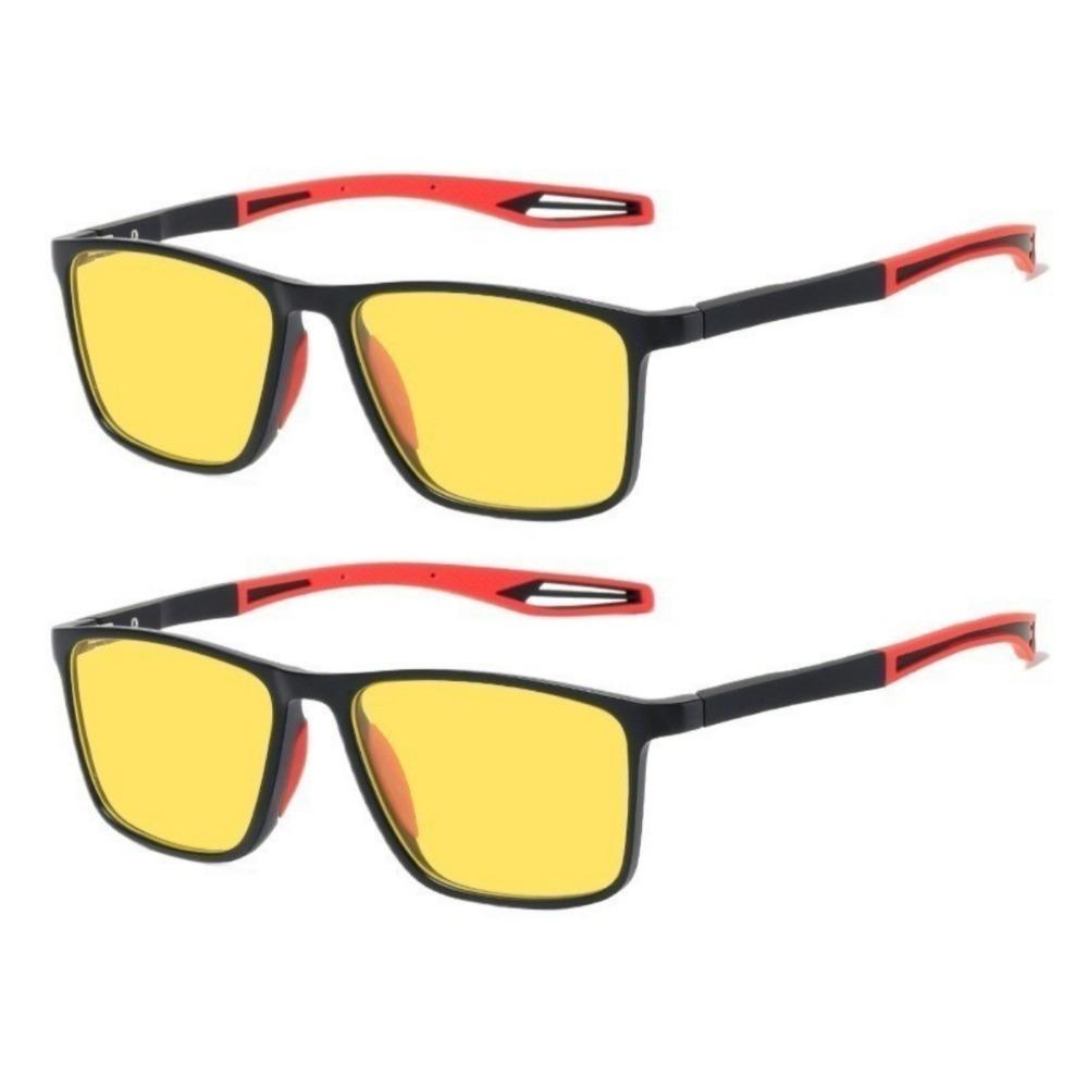 2PCS Night Posensitive Color Changing Sports Glasses for Men Fashionable and Trendy UV Resistant Glasses