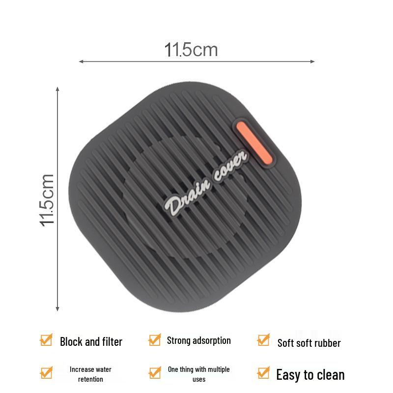Enhanced PVC Floor Drain Cover: Thickened, Non-slip, Easy-to-Clean Soft Rubber Filter.