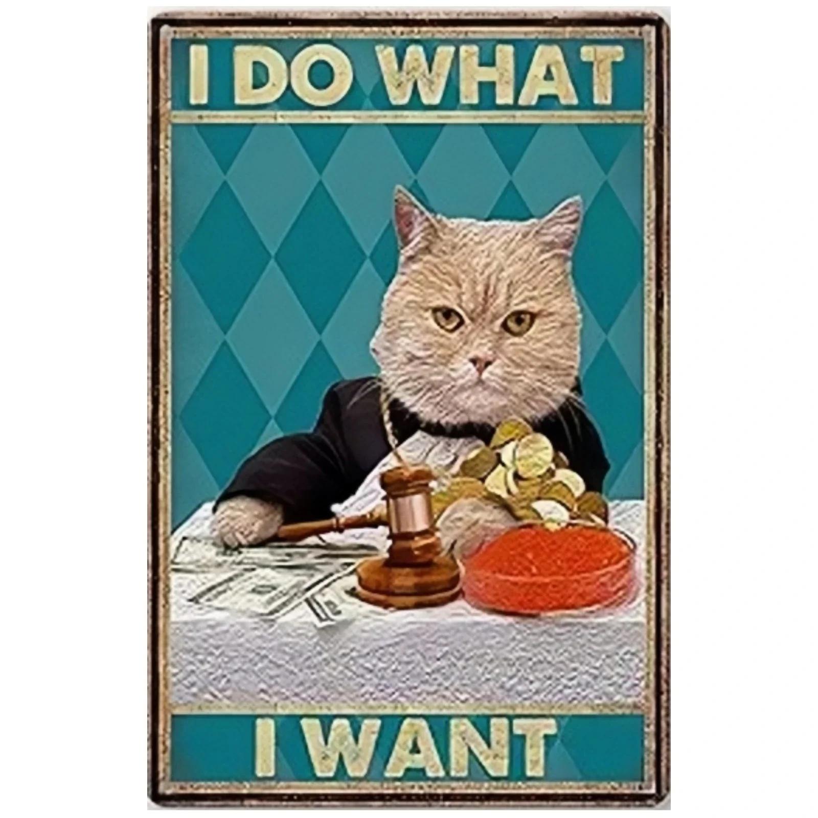 

Black Cat Decor Metal Tin Sign, Bathroom, Garden, Home Decor, Restroom, Bedroom, Cafe Decor, Vintage Tuxedo Cat Metal 20x30cm
