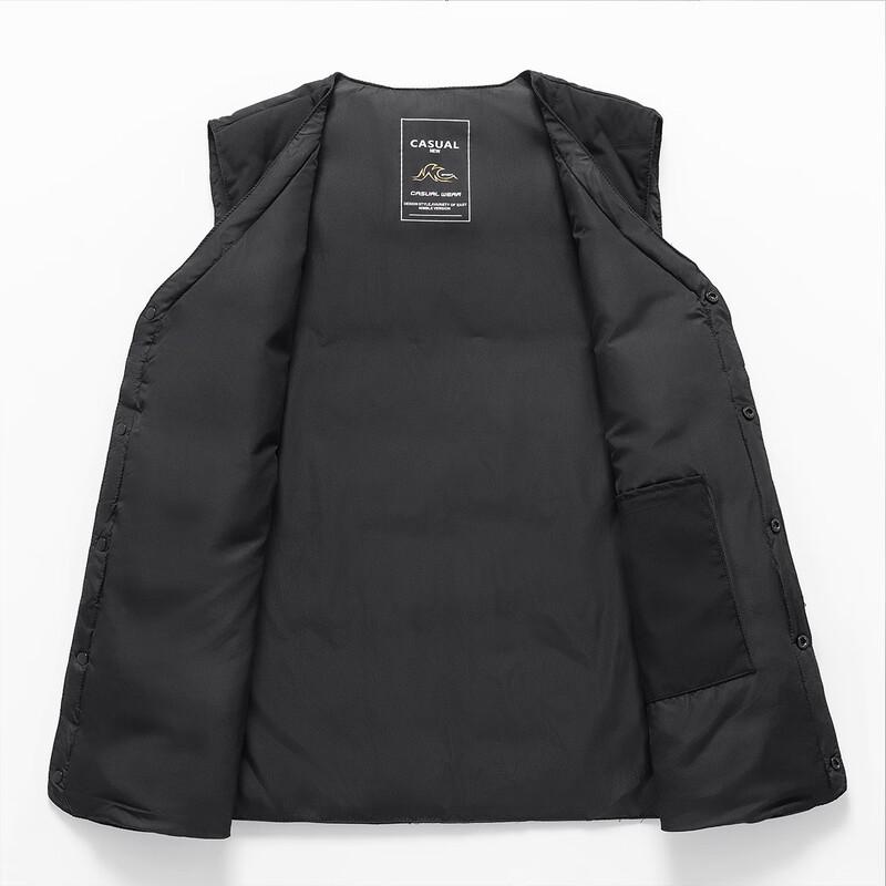 Yalu Men's V-Neck 90% Down Vest with Zipper Pockets