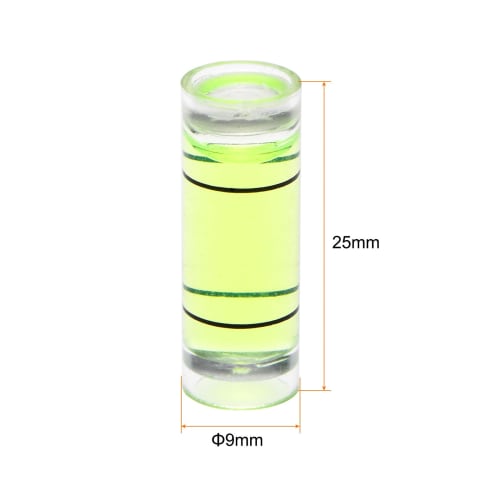 uxcell Cylindrical Bubble Levels, 9x25mm, Mini Bullseye Levels for Leveling Camera Tripods, Telescopes, Workshops, Turntables, and Picture Frames, 10-