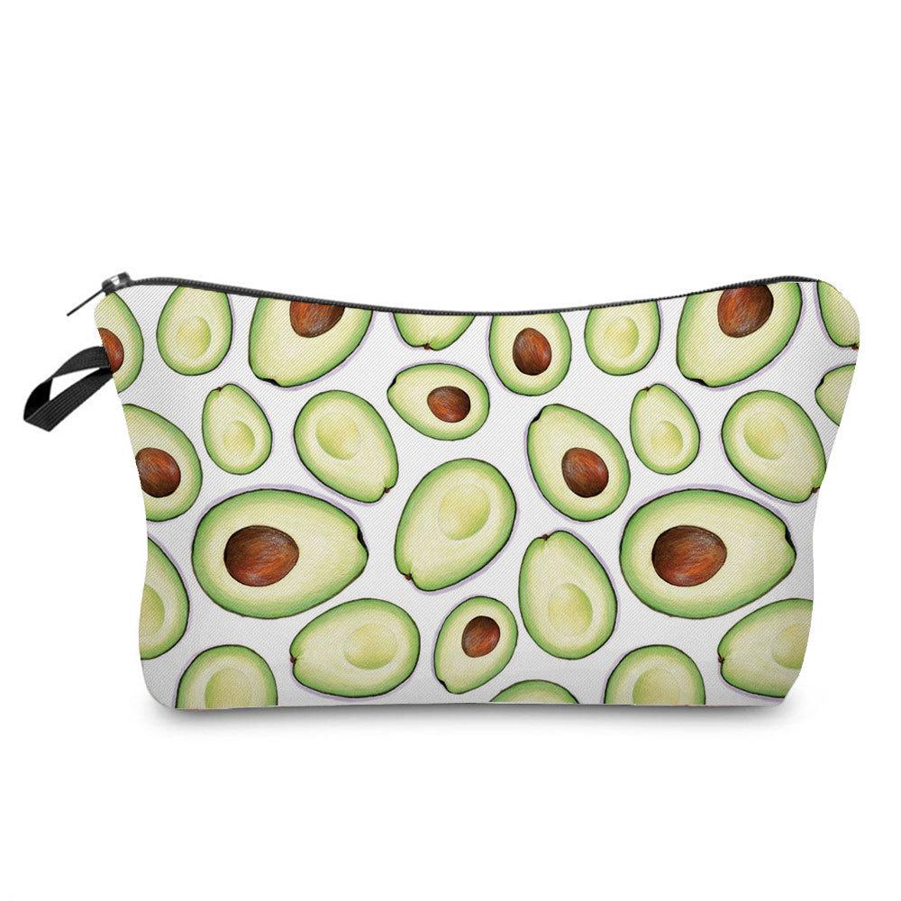 Women Avocado Print Cosmetic Bag Toiletries Organize Travel Storage Case 6700