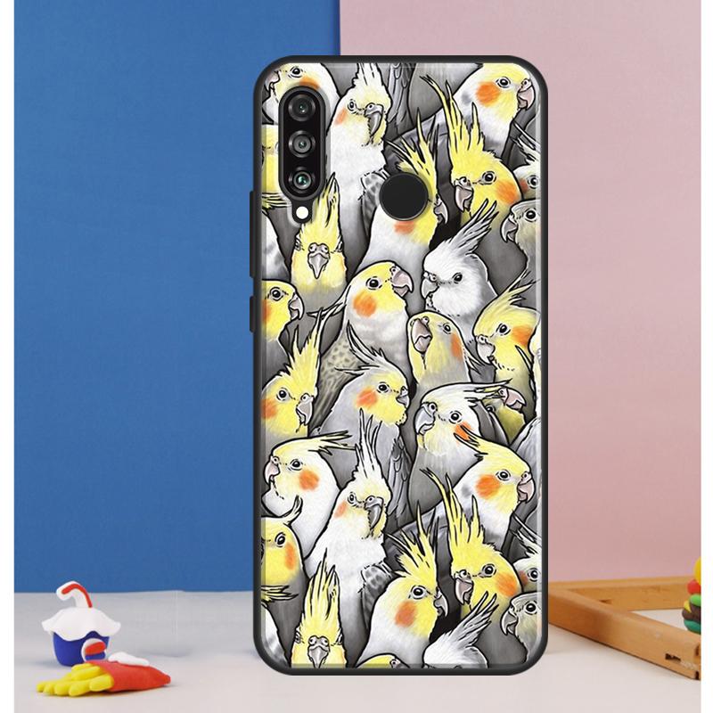 

Cartoon Cockatiel Collage Case For Huawei Nova 10 9 SE 8i 11i 12i 12s Y60 Y61 Y70 Y90 Y72 Y73 Y91 P60 Pro P30 P40 Lite Huawei Nova 9