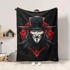 1pc V for Vendetta Flannel Throw Blanket - HD Printed Lightweight Soft Warm All-Season Blanket for Sofa, Bed, Travel, Camping 104